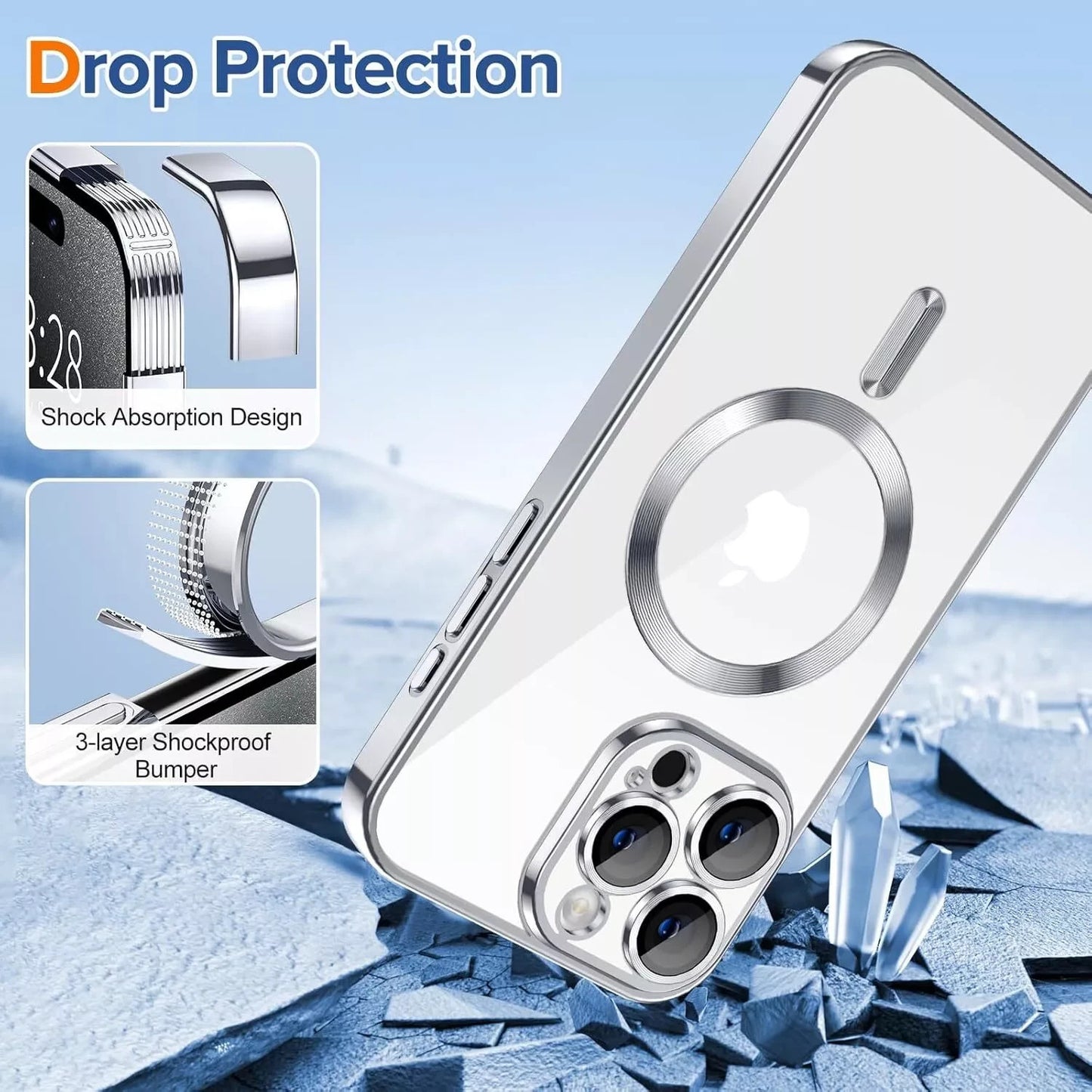 Lens Glass + Magsafe Case for Iphone 17 Pro Max 16 Pro 16E 15 plus 14 13 12 SE 7