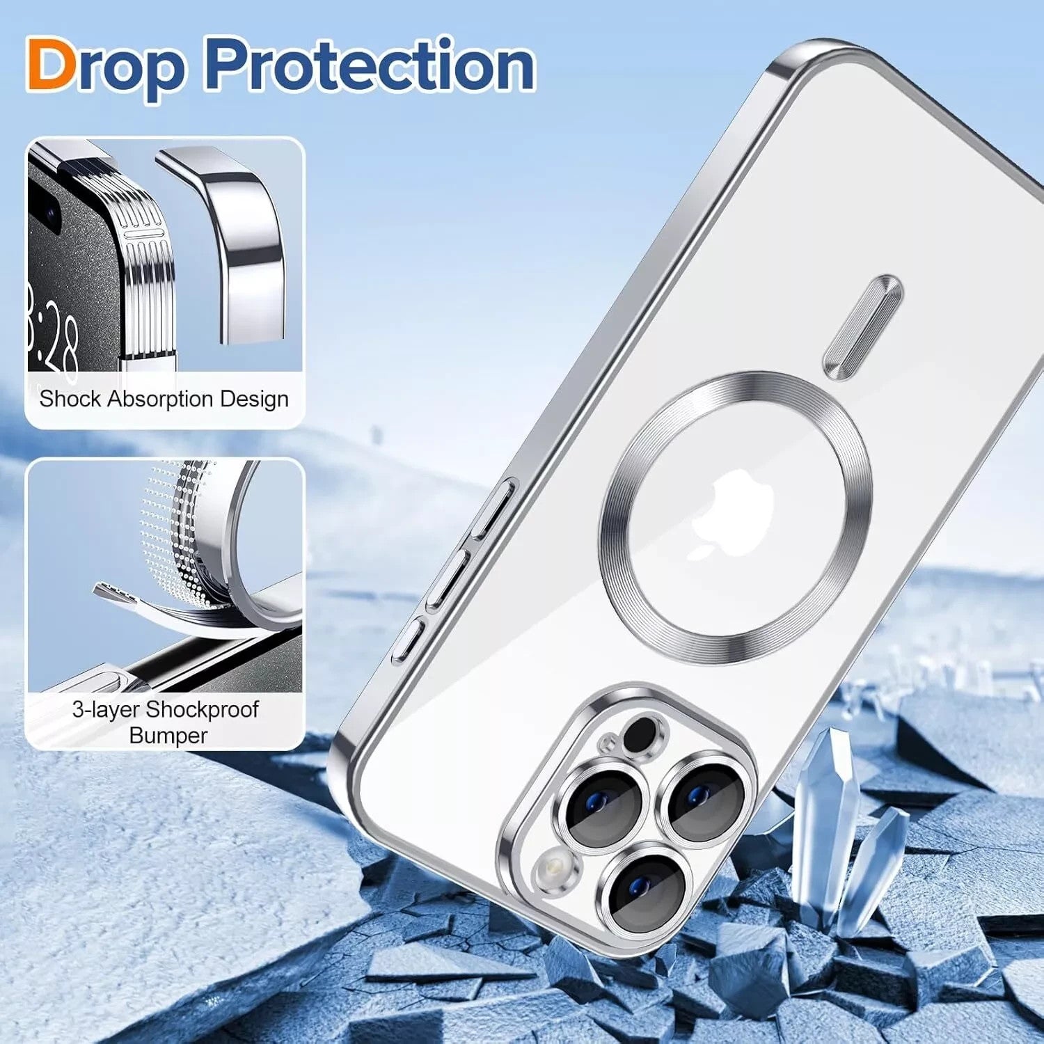 Lens Glass + Magsafe Case for Iphone 17 Pro Max 16 Pro 16E 15 plus 14 13 12 SE 7