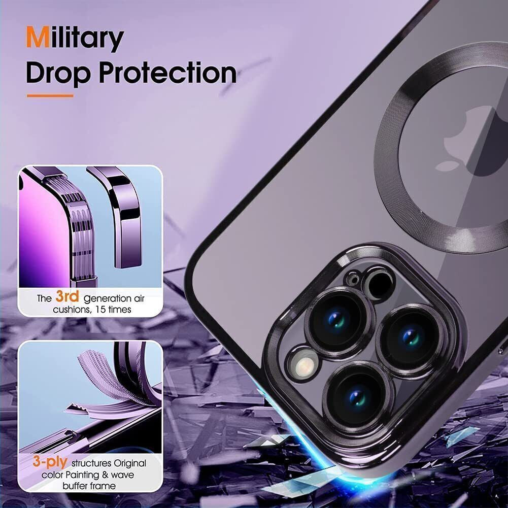 Lens Glass + Magsafe Case for Iphone 17 Pro Max 16 Pro 16E 15 plus 14 13 12 SE 7