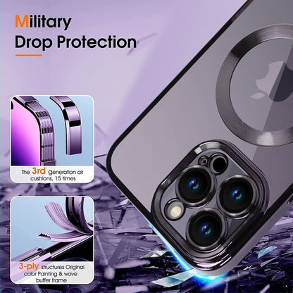 Lens Glass + Magsafe Case for Iphone 17 Pro Max 16 Pro 16E 15 plus 14 13 12 SE 7