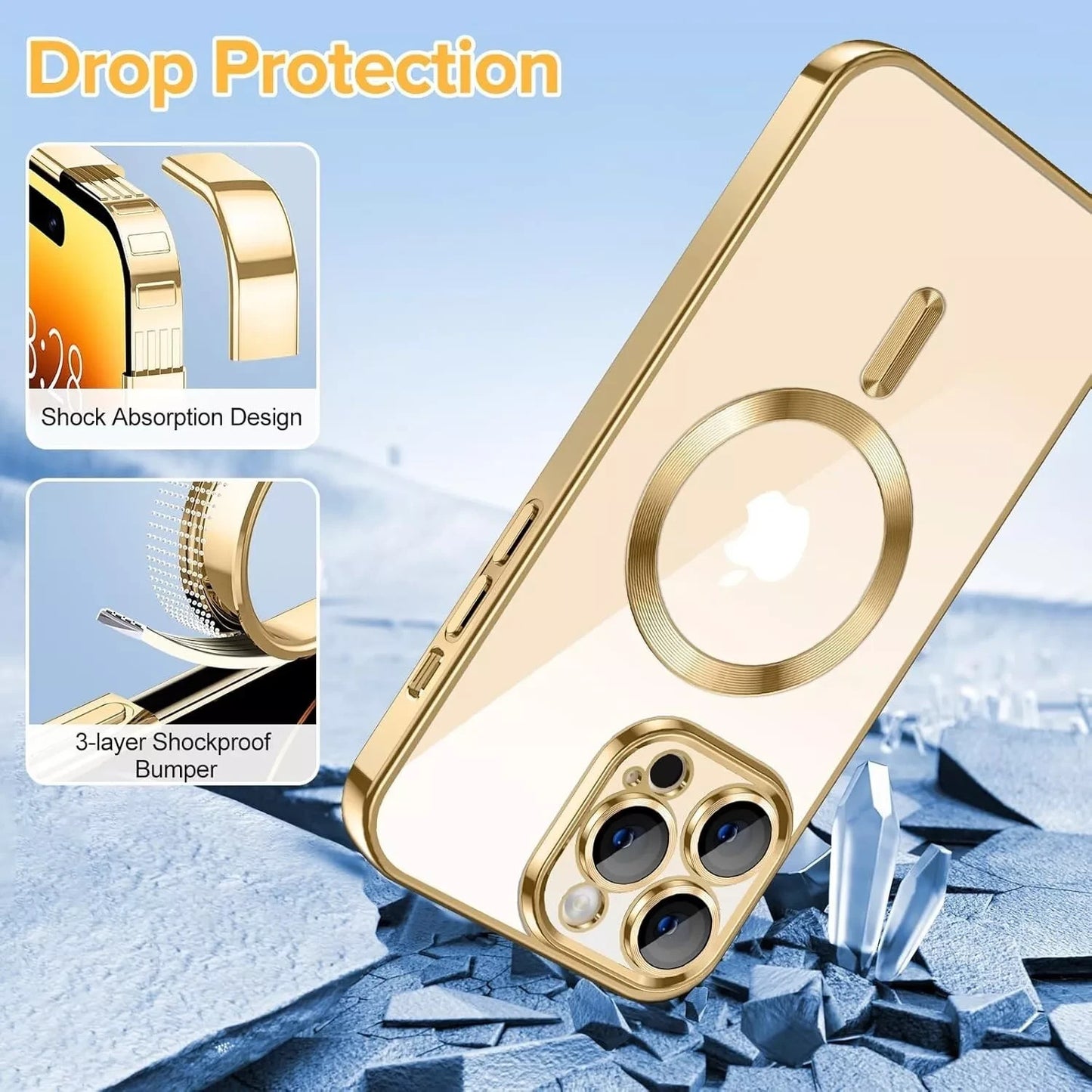 Lens Glass + Magsafe Case for Iphone 17 Pro Max 16 Pro 16E 15 plus 14 13 12 SE 7