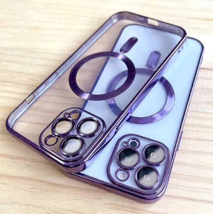 Lens Glass + Magsafe Case for Iphone 17 Pro Max 16 Pro 16E 15 plus 14 13 12 SE 7