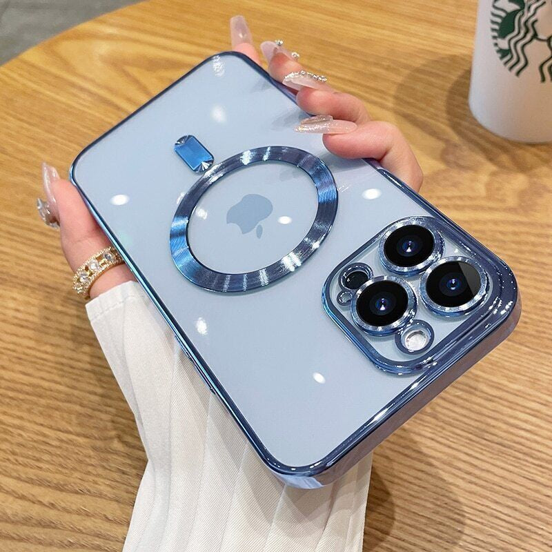 Lens Glass + Magsafe Case for Iphone 17 Pro Max 16 Pro 16E 15 plus 14 13 12 SE 7